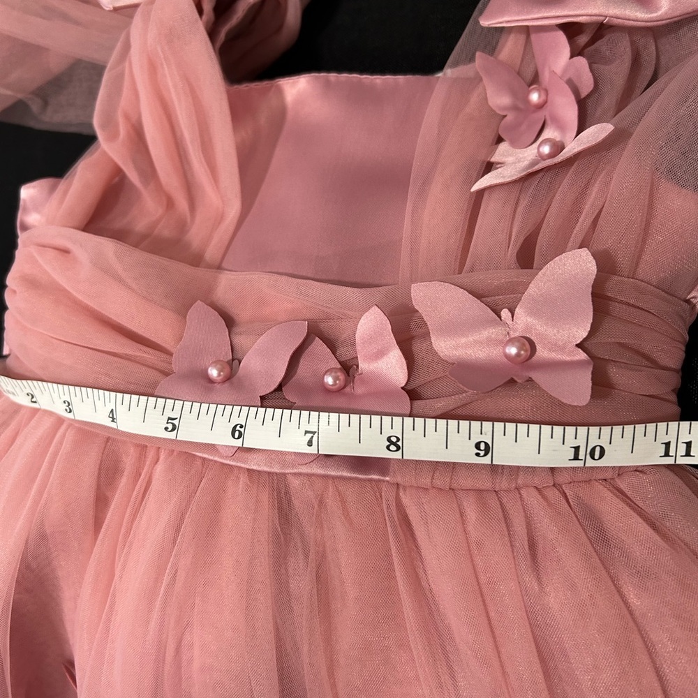 Elegant Pink Tulle Kids Dress - Picture 8 of 9